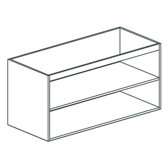 Arbeitsschrank, offen, mit Zwischenboden, 700x700 mm