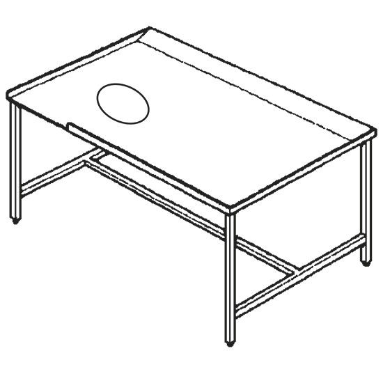 linker Sortiertisch, Maschinenausgang rechts, L=1800 mm