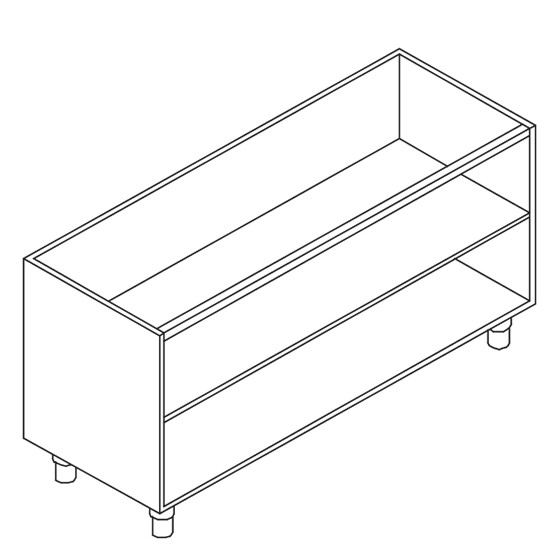 Schrank, offen, mit Zwischenbord, 1950x780 mm