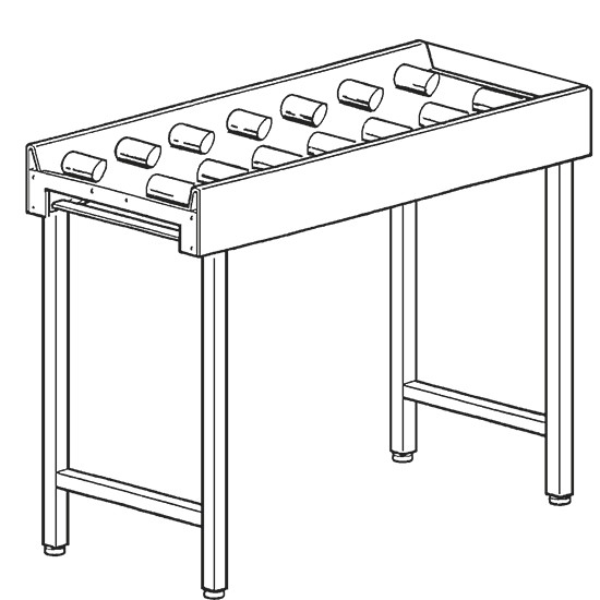 Rolltisch gerade, B=1600 mm