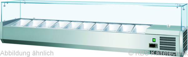 Kühlaufsatz KBS mit Glasaufsatz, B= 1600 mm, für GN-Behälter 7 x 1/3