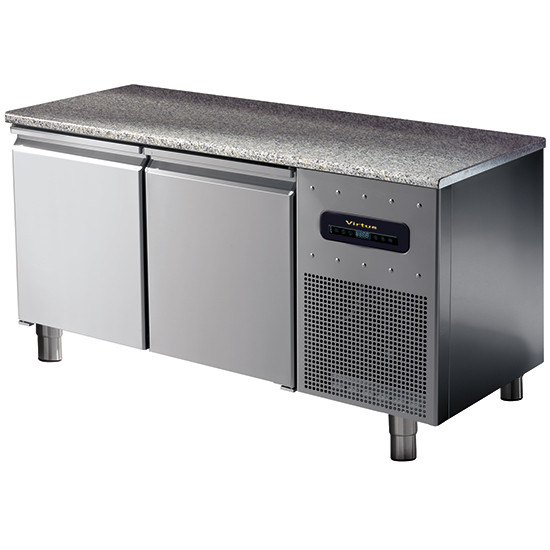 Bäckereitiefkühltisch 2-türig 600x400 mm mit Granitarbeitsplatte