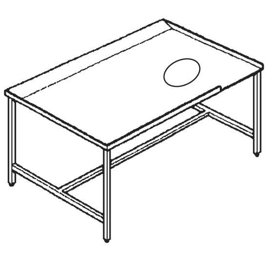 rechter Sortiertisch, Maschinenausgang links, L=1600 mm