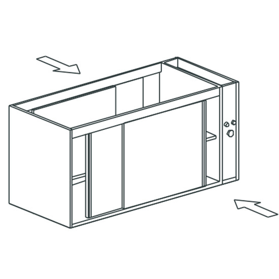 Wärmeschrank, beidseitig bedienbar, mit Schiebetüren, 1600x700 mm