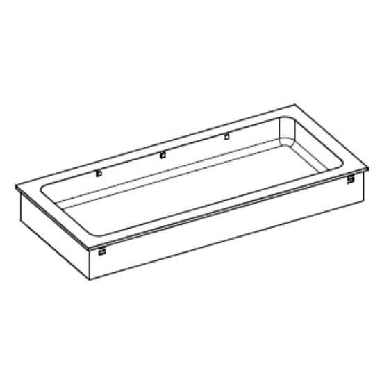 isolierte neutrale Einbau-Wanne, H=110 mm, 2x GN 1/1