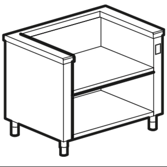 Unterbau-Element für Kochgeräte, mit Steckdose, B=1200 mm