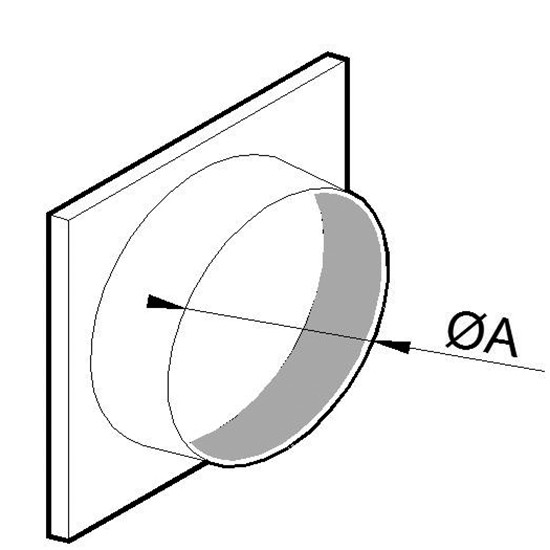 Ansaugstutzen, Ø 150 mm, für Aluminium Flexrohr